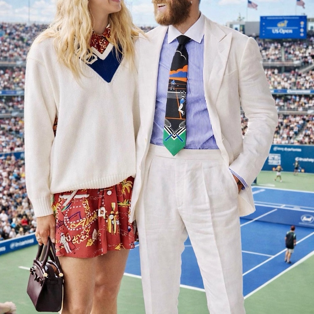 🎁RL HOLIDAY 26’🎁🆕💯US OPEN RALPH LAUREN PURPLE LABEL LUXURY TENNIS MOTF TIE🔥
